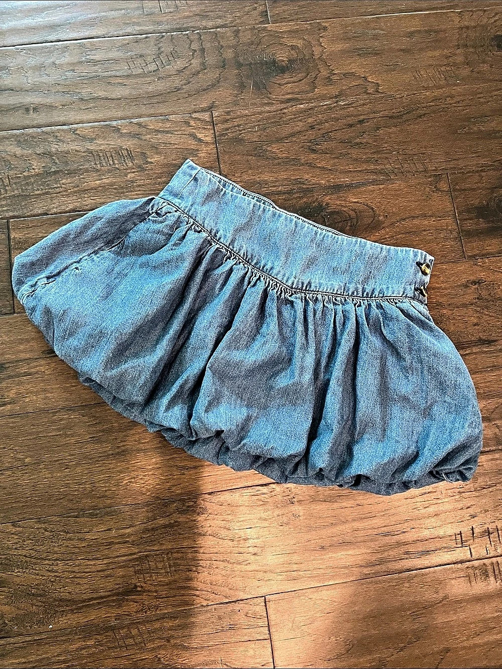 American Eagle Denim Micro Mini Y2K Bubble Skort High Waist Medium Blue